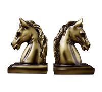 SHCHNA Fermalibri per Ufficio Scuola Libro finisce Bookend Decorative Horse Head Art, 1 Paio Resina Book Stoppers Nordic Style Heavy Supports Decorativo
