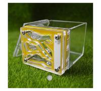 SHCHNA Formica Casa Formicaio Quadrato Castello di Formiche Acrilico Trasparente Habitat di Formiche Fatto A Mano Ecosistema Educativo Unico di Colonie di Formiche Terrario(Yellow)
