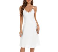 SHCNSJC Raso Camicia da Notte Donna Seta Sottoveste Satin Sexy Baby Doll Spalline Regolabili Vestaglia Pigiama da Donna Spaghetti Straps