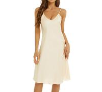 SHCNSJC Raso Camicia da Notte Donna Seta Sottoveste Satin Sexy Baby Doll Spalline Regolabili Vestaglia Pigiama da Donna Spaghetti Straps