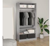 ShCuShan Armadio Grigio Sonoma 100x50x200 cm in Legno Multistrato,Armadio cassetti,adatto a camera da letto, lavanderia, ripostiglio, garage