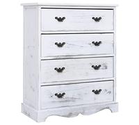ShCuShan Cassettiera Bianca 60x30x75 cm in Legno,Mobile Cassettiera Mobiletto Cassetti Settimino in Legno MDF Moderno Arredamento Casa Camera da Letto