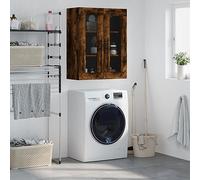 ShCuShan Mobile a Parete Rovere Fumo 69,5x34x90 cm,Mobile da Muro, Armadietto Bagno da Parete, Mobiletto Pensile Bagno con Ripiano Regolabile Mobile Sospeso Multiuso Salvaspazio