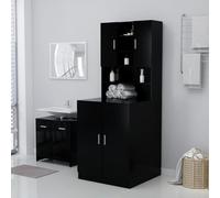 ShCuShan Mobile per Lavatrice Nero 71x71,5x91,5 cm,Mobile per Lavatrice Mobiletto da Bagno Armadio Corridoio