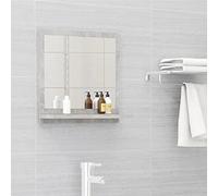 ShCuShan Specchio da Bagno Grigio Cemento 40x10,5x37cm Legno Multistrato,Specchiera bagno con mensole specchio