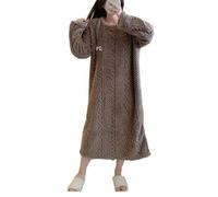 SHDEYAVK, Women's Winter Nightdress Camicie da Notte in Flanella Calda e Spessa a Maniche Lunghe Invernali Taglie Forti Camicia da Notte da Donna in Velluto Corallo Allentato(D,4XL)