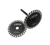 SHDIATOOL Dischi Diamantati 2 Pezzi 50mm Turbo Mini Lame per Incisione con un Rimovibile 6mm Codolo per Taglio e Intagliare Granito Marmo Pietra Calcestruzzo