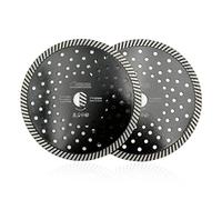 SHDIATOOL Disco Diamantato 2 Pezzi 180mm Stretto Multi Fori Turbo Lama per Porcellana Piastrella Ceramica Granito Marmo