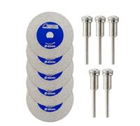 SHDIATOOL Disco diamantato 40mm, albero 3mm - Per piastrelle/ceramica/marmo - Set 5 pezzi + cacciavite