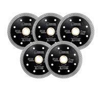 SHDIATOOL Disco Diamantato 5 Pezzi 105mm con Mesh Turbo per Porcellana Piastrella Ceramica Granito Marmo