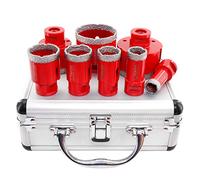 SHDIATOOL - Kit di punte per trapano diamantate con scatola 20/25/30/35/40/50/60/68mm per piastrelle, porcellana, granito, marmo - Set di 8