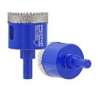 SHDIATOOL Lama diamantata per piastrelle, seghetto per fori, utensile con albero esagonale filettato per piastrelle in porcellana, marmo, ceramica, granito, 40 mm, 2 pezzi