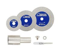 SHDIATOOL Mini disco per vetro 30/40/50MM con flangia M14 e cacciavite, disco diamantato ultra sottile 1mm per taglio vetro, giada, cristallo, ceramica ecc., confezione da 3