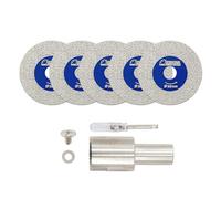 SHDIATOOL Mini disco per vetro 30MM con flangia M14 e cacciavite, disco diamantato ultra sottile 1mm per taglio vetro, giada, cristallo, ceramica ecc., confezione da 5