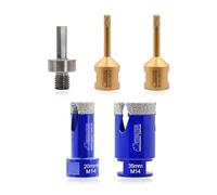SHDIATOOL Perets diamantato Sega a fori Tagliapiastrelle 6mm/6mm/20/35mm con filo M14 per piastrelle di porcellana Marmo Ceramica Granito e adattatore a coda esagonale