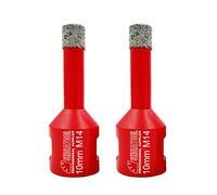 SHDIATOOL Punta Diamantata per Piastrelle 10mm - 2 Pezzi M14 Tazza per Gres | Fresa Diamantata 10 mm Foretto Diamantato per Porcellana Ceramica Marmo Granito, Taglio a Secco per Flex, Vacuum Brasato