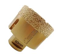 SHDIATOOL Punta diamantata per piastrelle con filettatura M14, sega a tazza diamantata saldata sotto vuoto per porcellana, piastrelle, granito, marmo, foratura a secco, diametro 60 mm, altezza