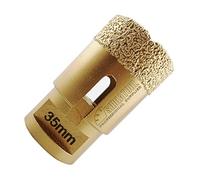 SHDIATOOL Punta per Trapano Diamantata 35mm per gres con Filettatura M14 | Fresa per Piastrelle Vacuum Brasato Foretto Diamantato per Porcellana Ceramica Granito Marmo Taglio a Secco