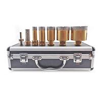 SHDIATOOL punte diamantate 20/27/35/55/68/20mm Bit di dito/HEX Adattatore con set di valigette sega a tazza diamantata da 7pezzi per piastrelle, granito gres porcellanato M14-taper