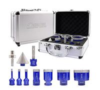 SHDIATOOL Punte diamantate per carotaggio 6/8/10/25/35/50/65mm e punte da 10 mm e punte da smusso da 50 mm con adattatore HEX Brasato sottovuoto per gres porcellanato Granito Marmo