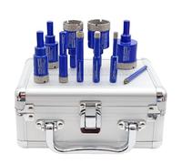 SHDIATOOL Punte diamantate per carotaggio,Sega per forare le piastrelle Kit per Porcellana Marmo Ceramica Granito con 6mm Posizionamento del carburo, Punta da trapano 9pcs (6/8/10/12/20/25/28/32/35MM)