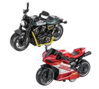 SHDIEHJFMLDH 2 pezzi Moto Giocattolo,Tirare Indietro la Motocicletta,Motocicletta in Lega,Simulazione Moto Giocattolo Per Giochi Educativi Per Bambini,Regalo Per Feste Di Compleanno（verde e rosso）