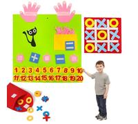SHDIEHJFMLDH Giocattolo per contare i Numeri delle Dita in Feltro, Tic Tac Toe Game, Giocattolo matematico con Numeri di Mani in Feltro, Giocattolo Montessori per attività Adatto ai Bambini