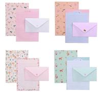 SHDOFN 18 Buste E 36 Fogli di Cancelleria, Modelli di Stampa Ad Alta Risoluzione, Regali Caldi per Gli Amici, Adatti per La Corrispondenza E La Scrittura di Poesie.