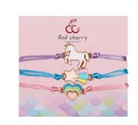 SHDOFN 6 Braccialetti di Amicizia per Bambini, Braccialetti Intrecciati Regolabili A Colori, con Ciondoli A Stella d'Amore Arcobaleno, Regali di Compleanno per Gli Amici.