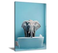 SHDOWARTH Divertente decorazione da parete per il bagno con simpatico elefante sulla vasca da bagno, poster umoristico, decorazione da parete, regalo umoristico, 40,6 x 61 cm, senza cornice
