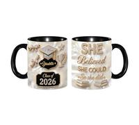 She Believed She Could - ricordo di laurea personalizzato per figlie e figli da mamma e papà nome personalizzato significativo el 2026 tazza da caffè unica personalizzata tazza di laurea per