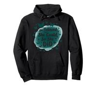 She Believed She Could So She Did Inspirational Citazione Felpa con Cappuccio, Unisex per Adulti, Nero, M