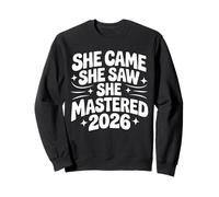 She Came She Saw She Mastered 2026 Donne di Laurea Vintage Felpa