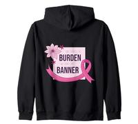 She Carries Burden We Carry The Banner Supporto Nastro Rosa Felpa con Cappuccio