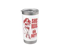 She Devil on Duty Halloween Costume Funny Bicchiere termico in acciaio inox doppia parete
