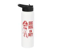 She Devil on Duty Halloween Costume Funny Stainless Steel Insulated Water Bottle