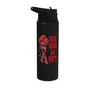 She Devil on Duty Halloween Costume Funny Stainless Steel Insulated Water Bottle