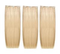She Easy20 Extension 100% Made in Italy, Applicazione Veloce e Facile a Clip - Set da 3 Pezzi Capelli Veri Lisci - Biondo Platino