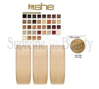SHE EXTENSION THREEASY 3 FASCE CAPELLI VERI CON CLIP 100% REMY CM 50/55