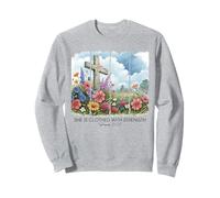 She Is Clothed With Strength Bibbia Verse Cross Wildflowers Felpa