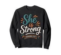 She Is Strong Proverbs 31 25 - Vintage Bibbia Verse Christian Felpa