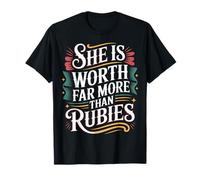 She Is Worth Far More Than Rubies Donne cristiane |- Maglietta