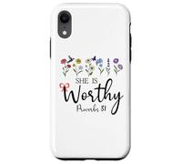 She is Worthy Proverbs 31 Christian Bible Verse God Quote Custodia per iPhone XR