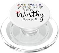 She is Worthy Proverbs 31 Christian Bible Verse God Quote PopSockets PopGrip per MagSafe