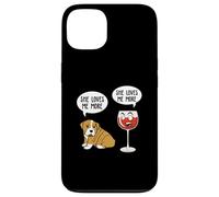 She loves me more cane e vino rosso Custodia per iPhone 13