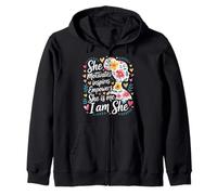 She Motivates Inspires Empowers She Is Me I Am She - Felpa con Cappuccio