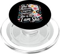 She Motivates Inspires Empowers She Is Me I Am She - PopSockets PopGrip per MagSafe