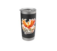 She Rose Fierce da donna Phoenix Rising Ashes Hardship Ladies Bicchiere termico in acciaio inox doppia parete