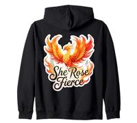 She Rose Fierce da donna Phoenix Rising Ashes Hardship Ladies Felpa con Cappuccio
