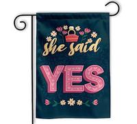 She Said Yes Engagement Bridal Shower Wedding Shower Proposal Bandiera Da Cortile 30X45Cm Striscione Doppia Faccia Colorato Bandiera Da Esterno Per Patio Dormitorio Il Portico